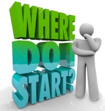 image of a 3D human next to a sign stating where do i start. 